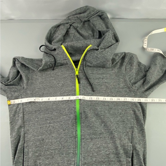 AE Flex Gray with Green/Yellow Zipper Athletic Zip Hoodie Men's size small - Picture 12 of 16